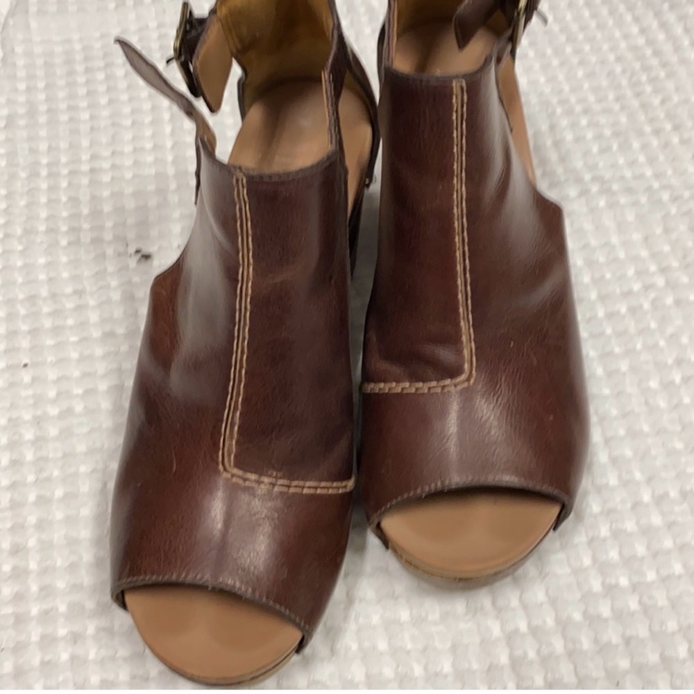 Dansko brown leather wooden sandal